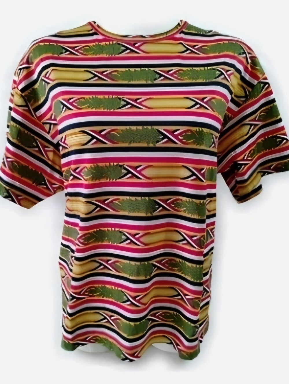 HERMES Multicolor Striped Short-Sleeve Womens Shirt Size Small